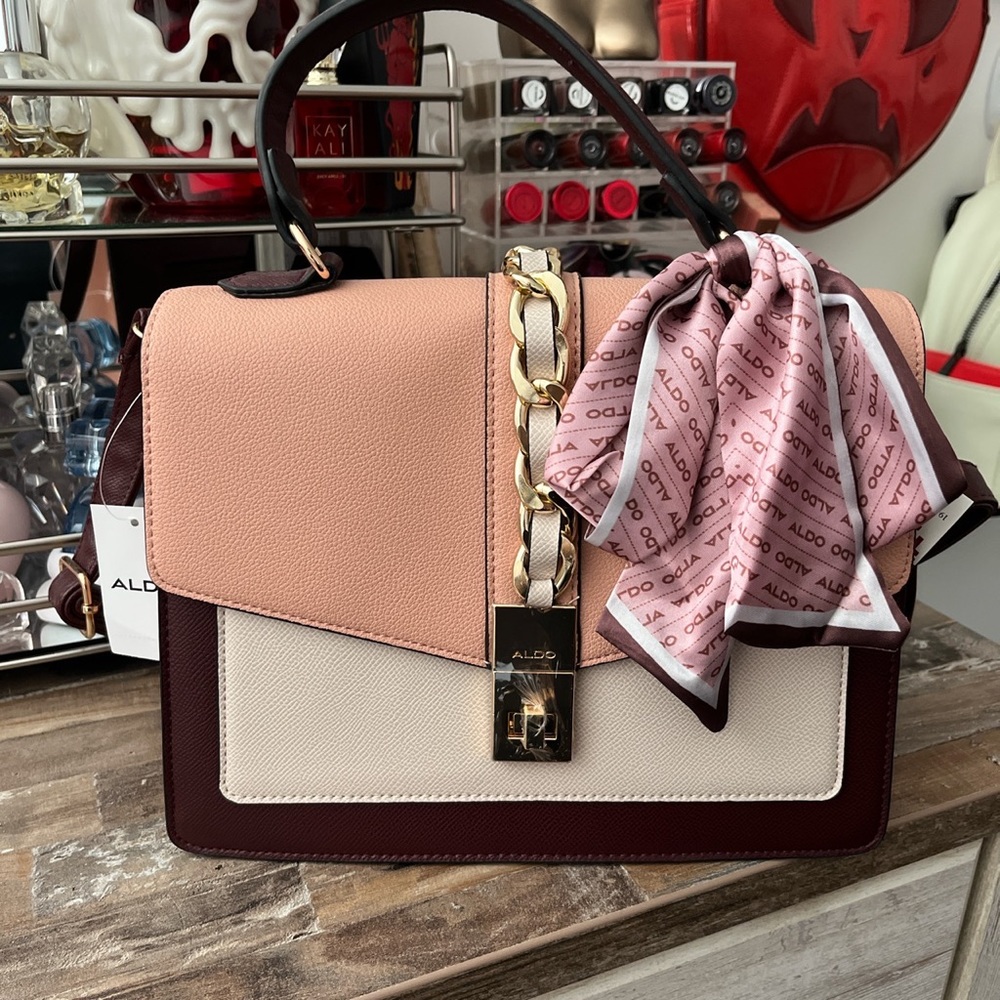 Aldo Caillia Pink Crossbody Handbag with Scarf